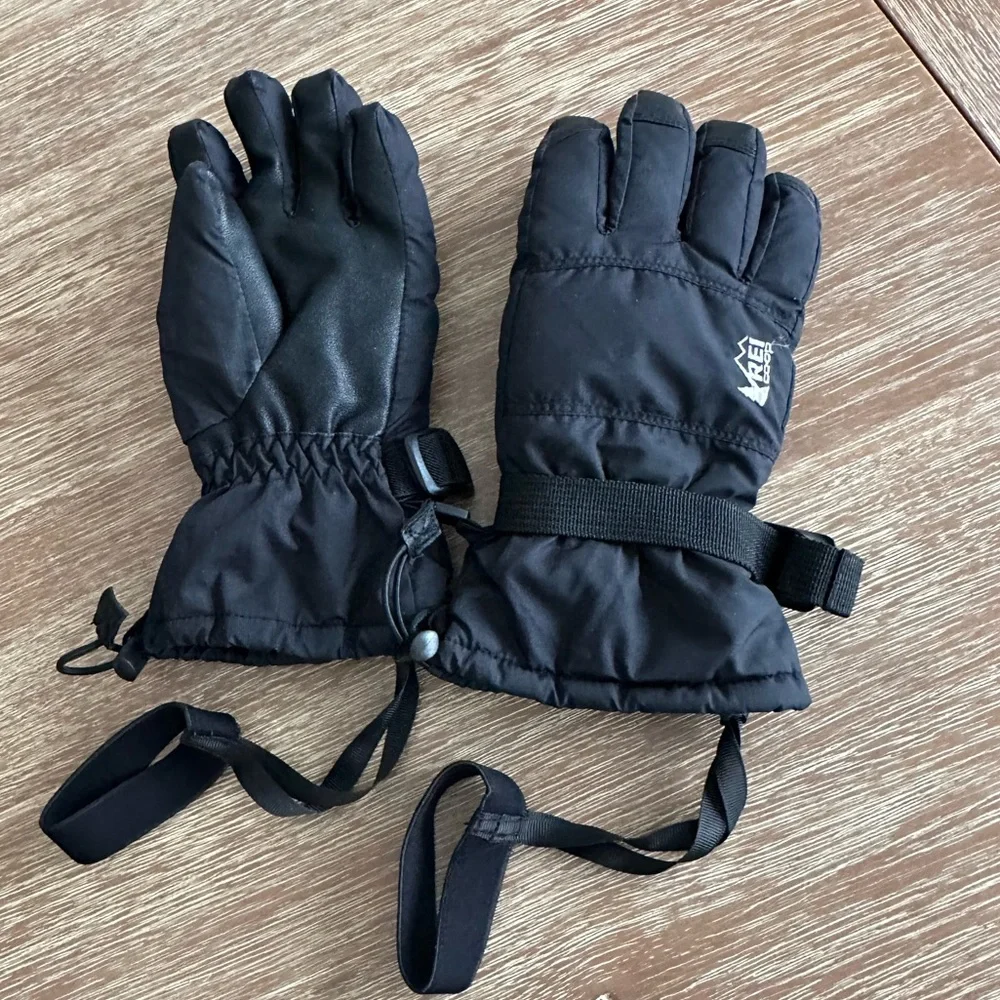 REI Co-op Kids’ Black Waterproof Insulated Gloves Size L